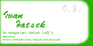 ivan hatsek business card